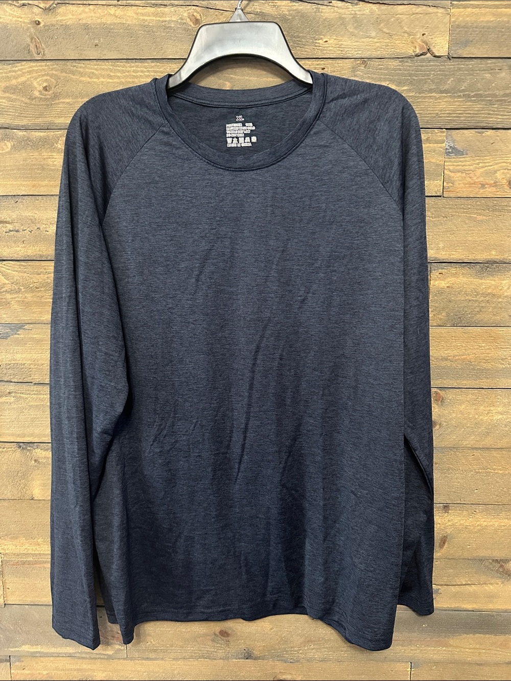 Men's Long Sleeve Crewneck Shirt - Dark Charcoal